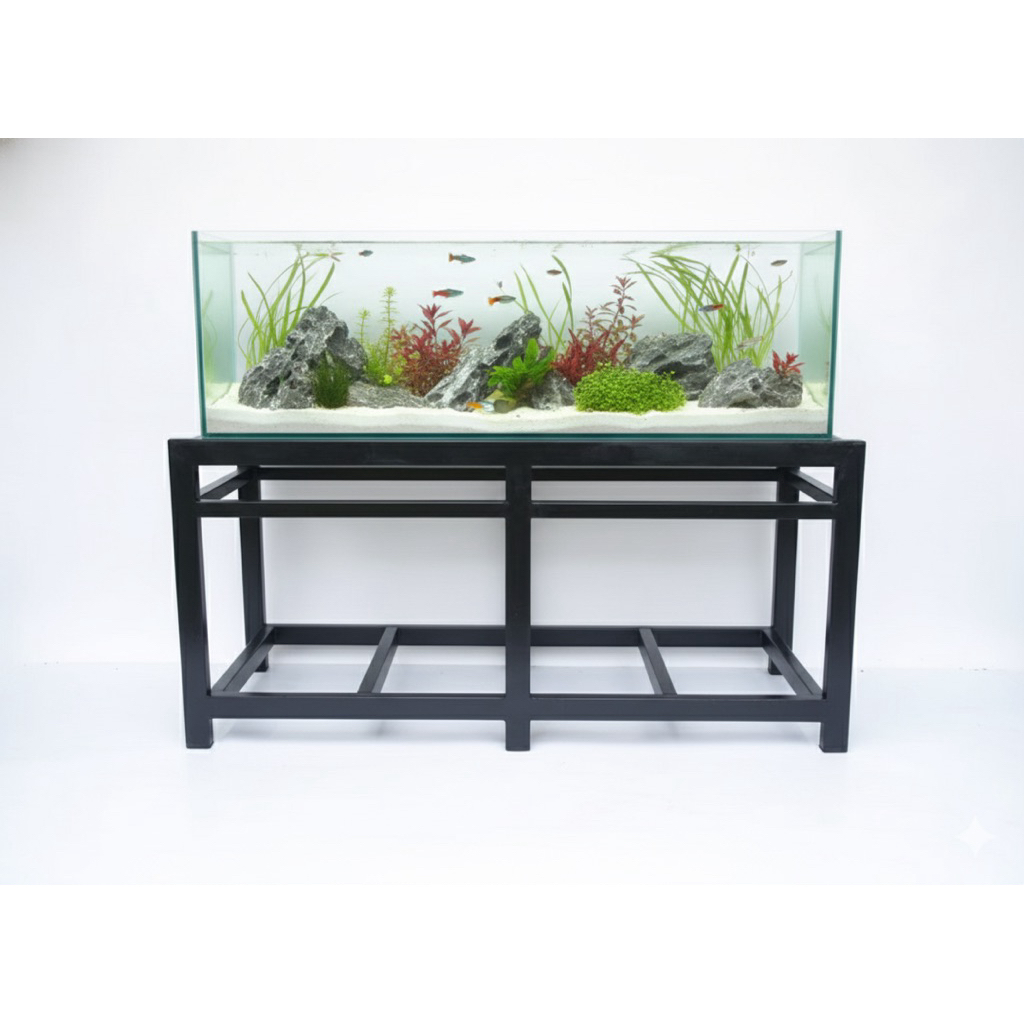 Rak Aquarium 150x60x80cm besi holow 2 tingkat