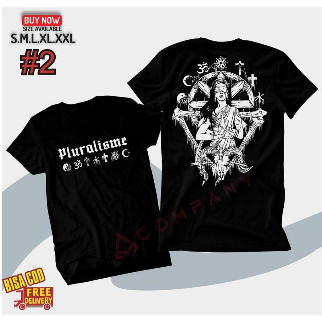 Kaos Tshirt Baju Murah Combed 30S Distro Pluralisme Baphomet sablon bordir polos custom indonesia pr