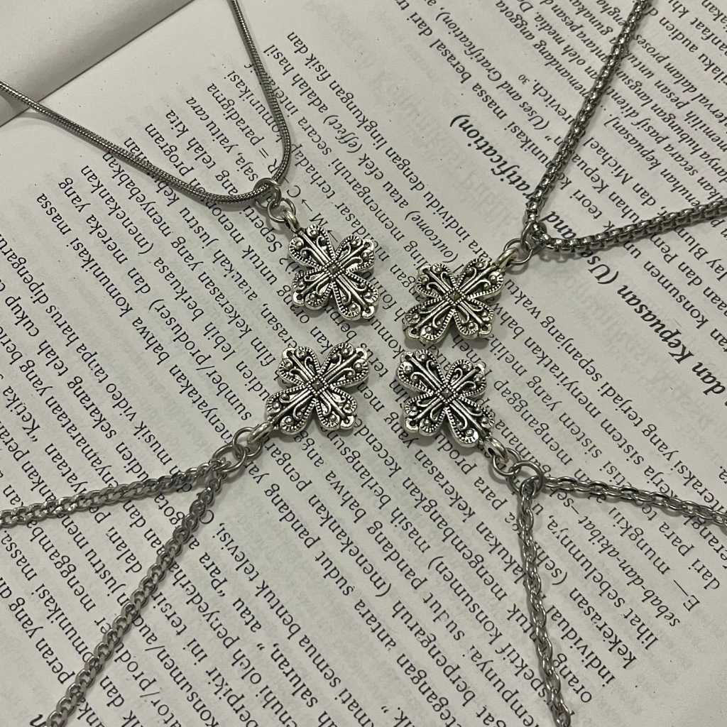 CHROME HEARTS NECKLACE-KALUNG TITANIUM SILVER PRIA WANITA ANTI KARAT TIDAK LUNTUR