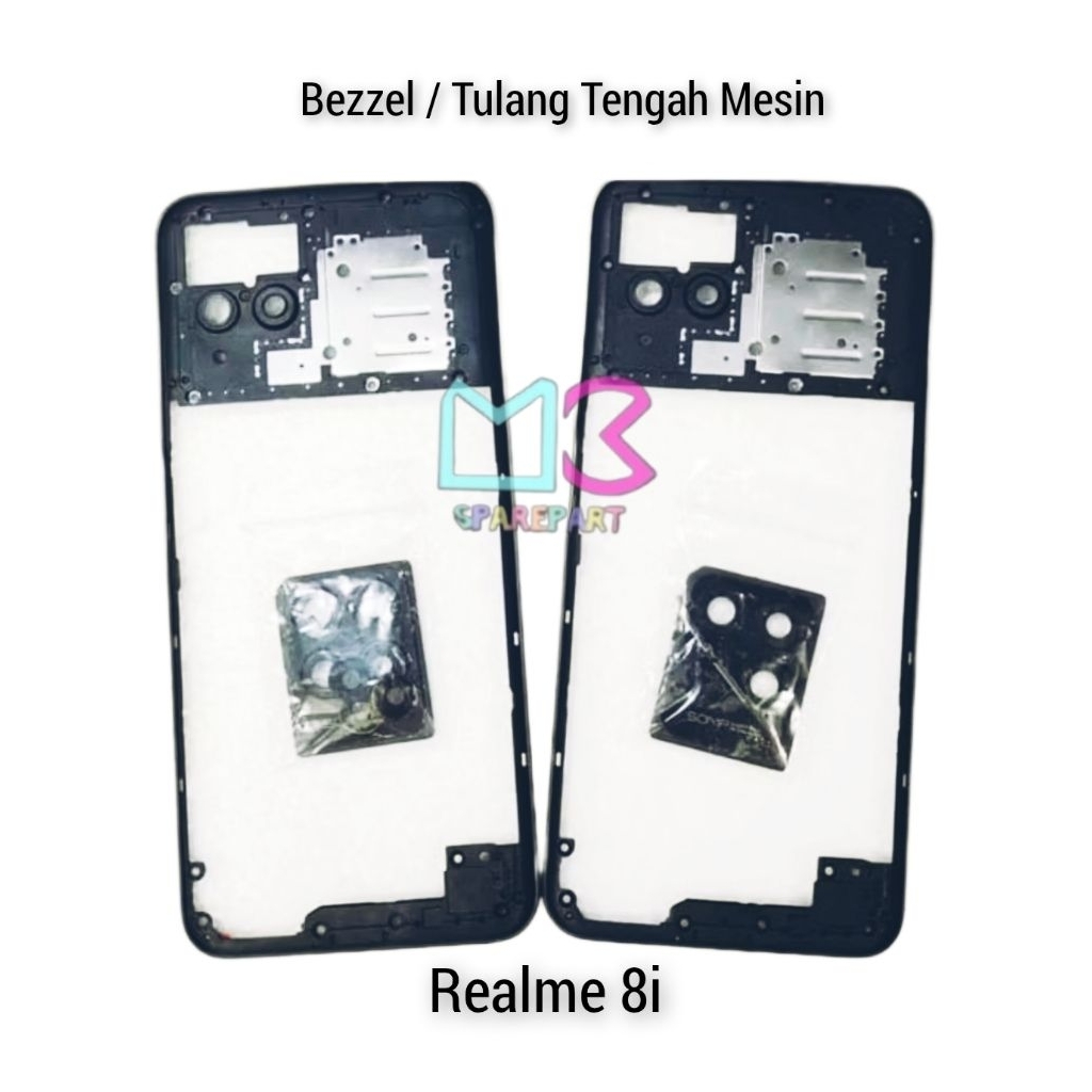 Bezzel - Casing / Skin Tulang Tengah Mesin REALME 8i