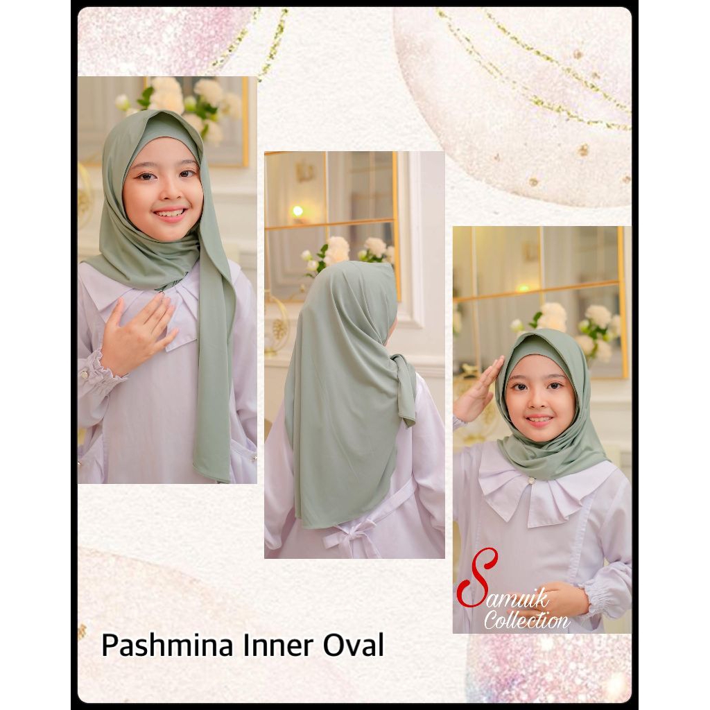 Pasmina Anak Iner Oval/ Pasmina Instan Anak Bahan Jersey Premium By Samuik Collection 5 sampai 12th