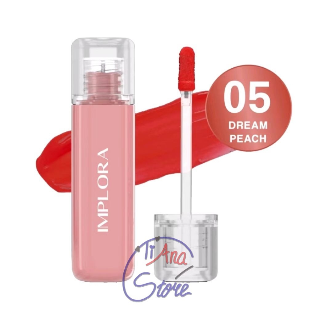 Implora Jelly Tint Shade Warna 05 Dream Peach Liptint Lipstick Cair Ringan Tipis Ombre Cocok untuk A