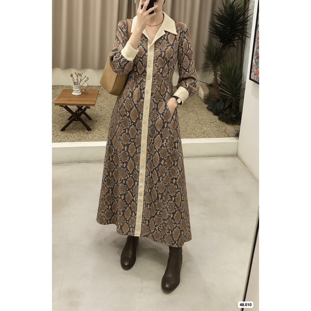 KEMEJA REPTIL | DRESS REPTIL | KEMEJA MOTIF ULAR | KEMEJA HITS