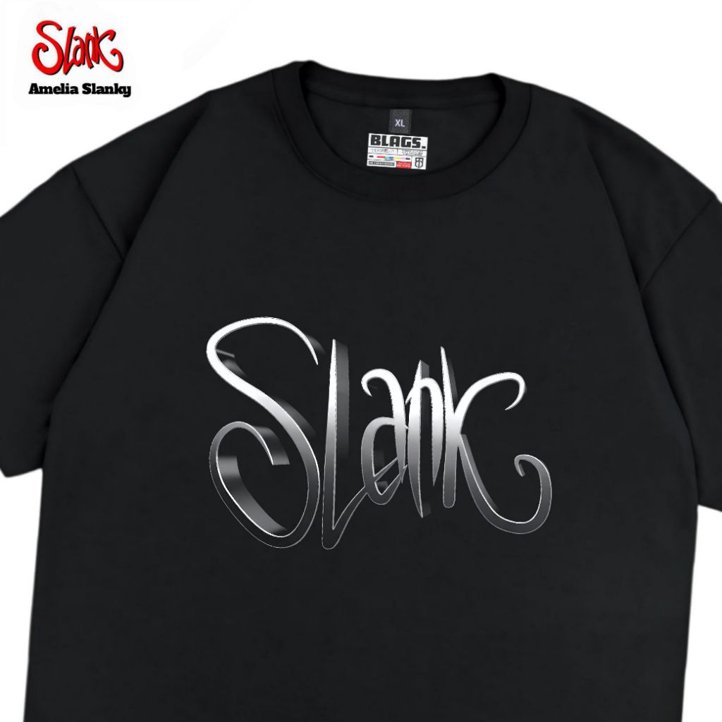 Kaos Slank Original - Slank Logo 3D Metalic  - Kaos Slank Distro  - Kaos Slank Original Potlot