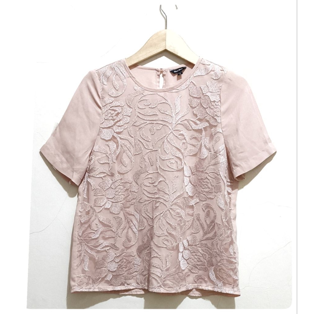 Atasan Wanita Blus Peach Bordir