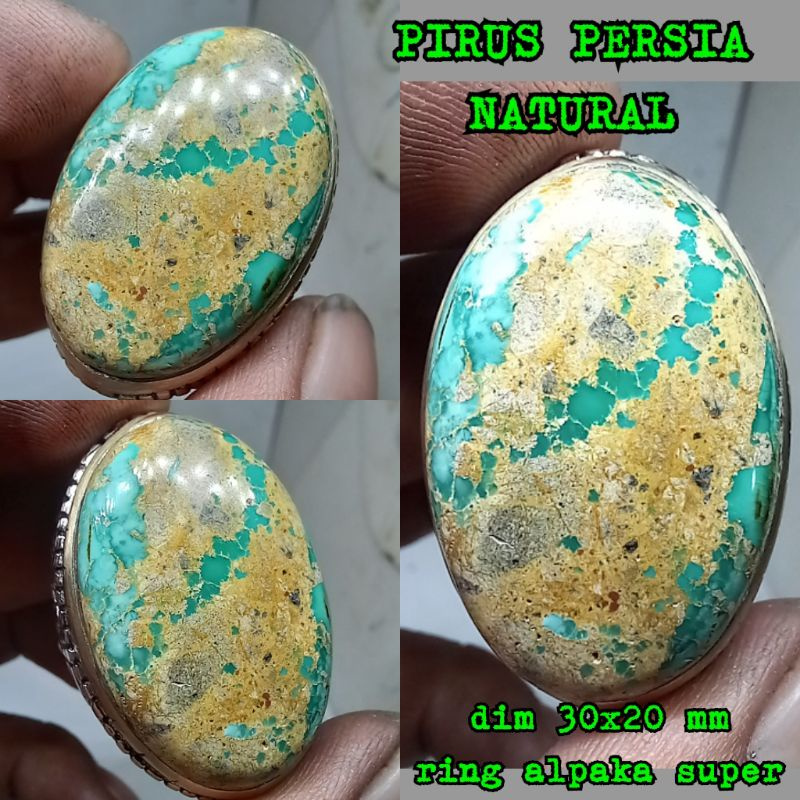 CINCIN BATU PIRUS PERSIA HIJAU JUMBO NATURAL