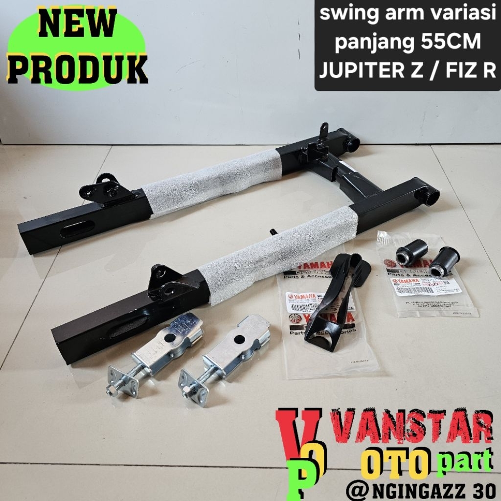Swing arm JUPITER Z FIZ R FORCE1 ALFA VEGA R PANJANG 55CM ( FULLSET ) warna hitam