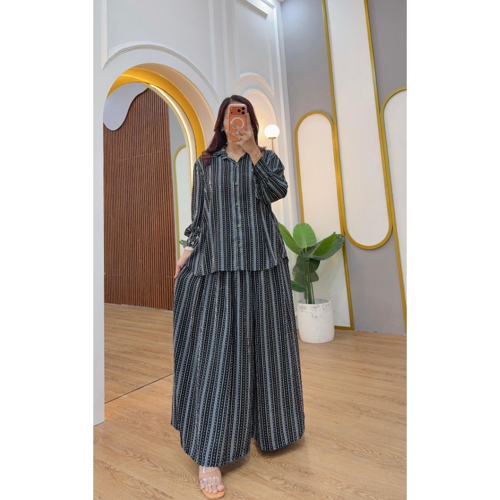 set kulot jumbo viral, oneset kulot jumbo , setelan kulot rayon premium motif terbaru, set andini ku