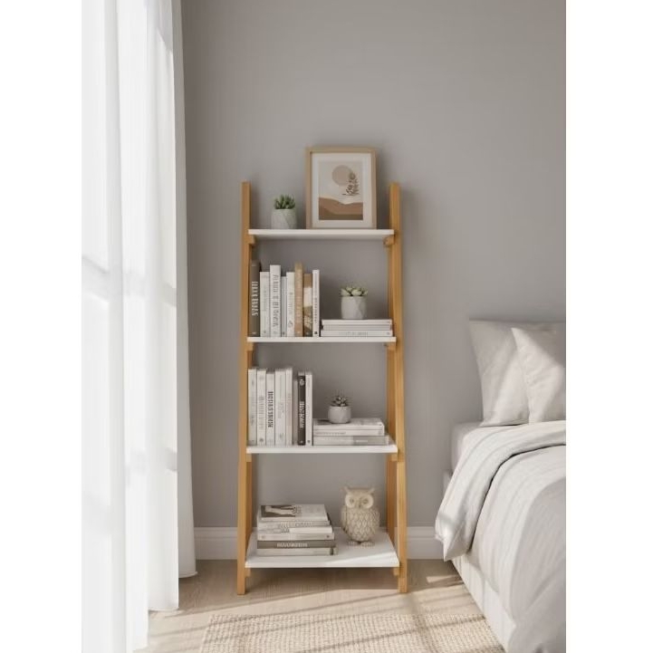 rak susun kayu 4 tingkat / rak buku / rak dapur