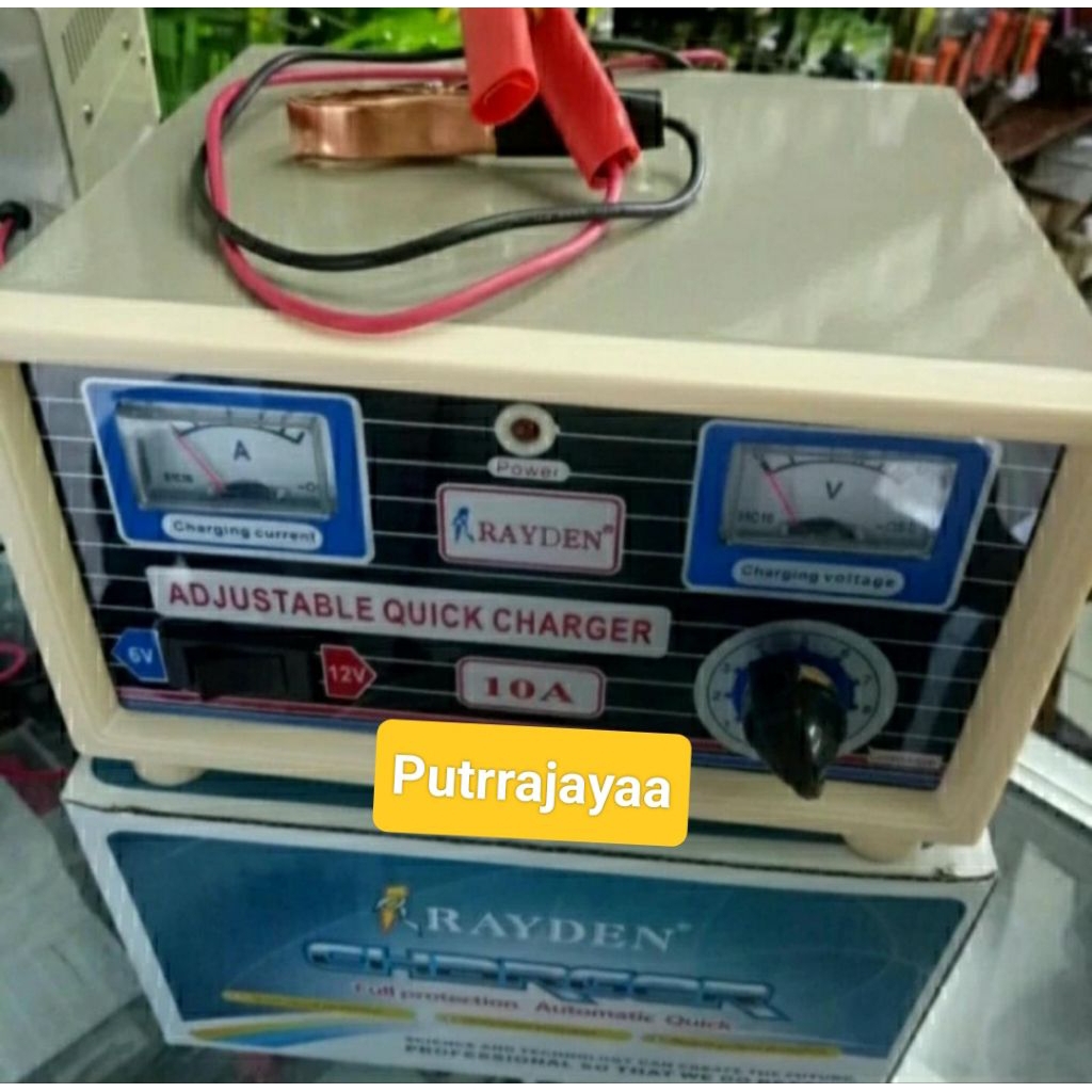 Charger Aki Rayden DC 6V & 12V 10A / Cas Aki 10A 6V & 12V Merek Rayden