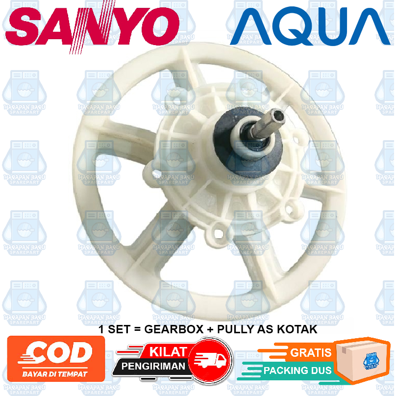 1 SET Gear Box Pully Mesin Cuci Sanyo Aqua 2 Tabung GEARBOX SW 700XT SW 730XT SW 740XT SW 741XT