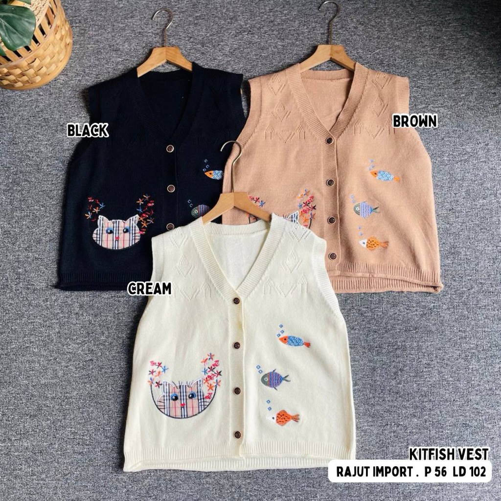 Kitfish Vest - Vest wanita bahan rajut import