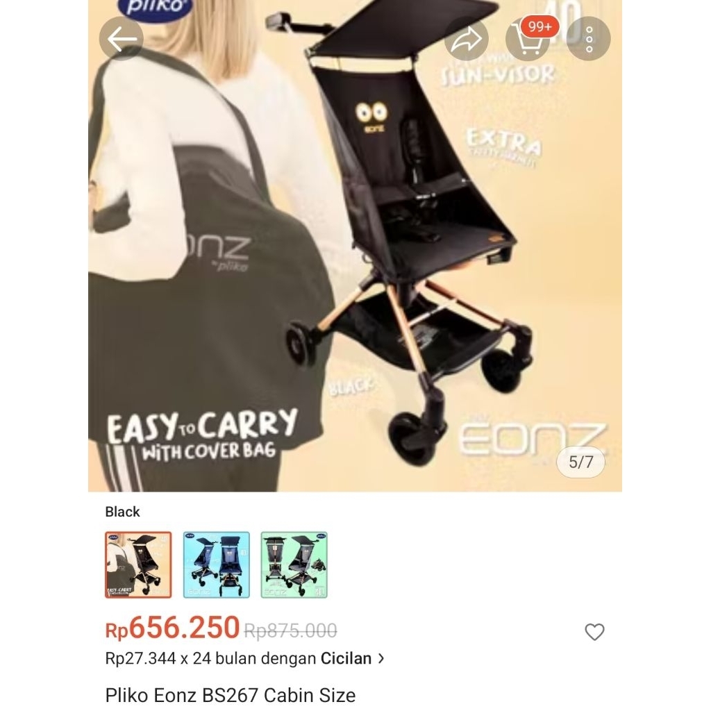 preloved pliko cabin size stroller bayi dan anak