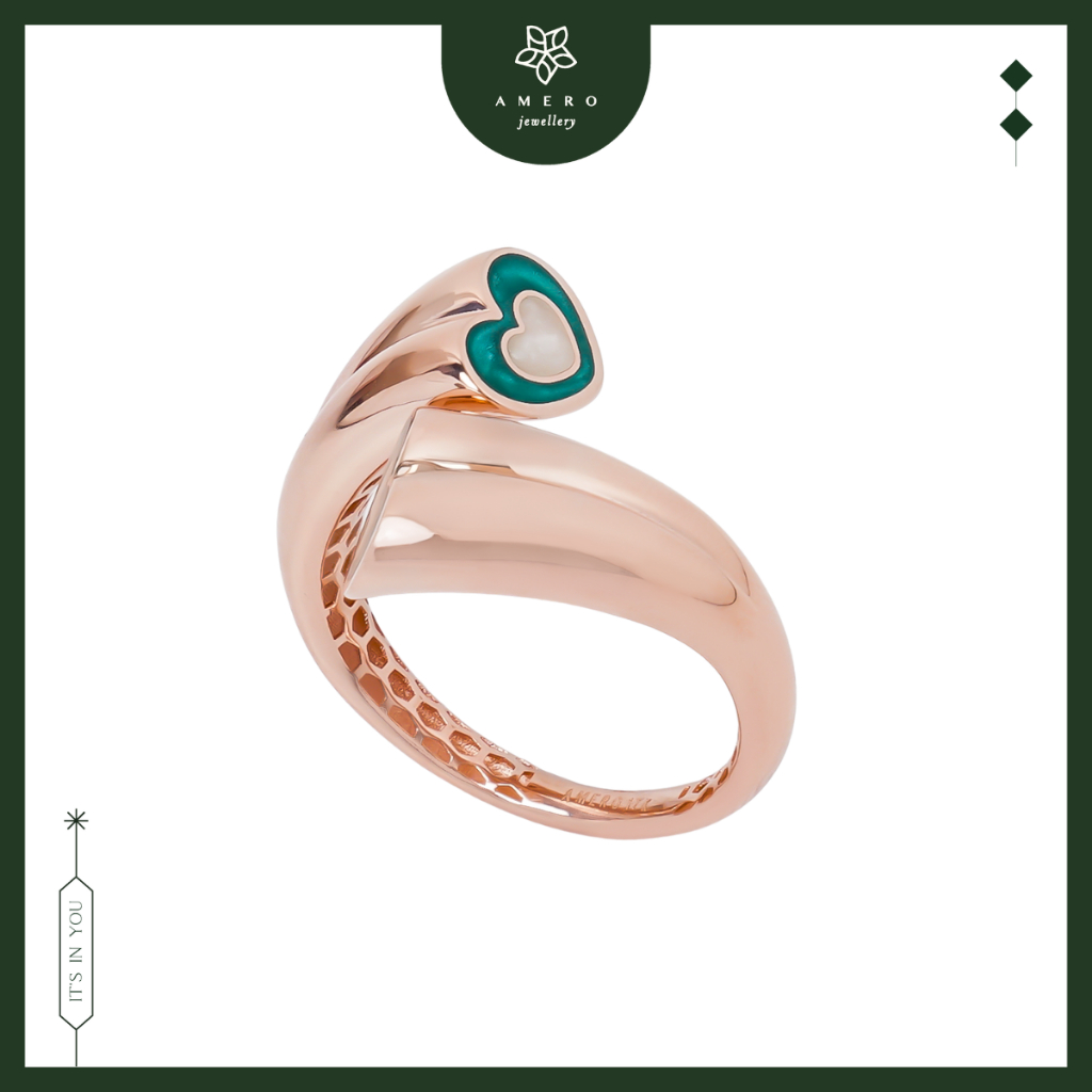 Cincin Emas Rose Gold 17K Valora VR-53 Amero Jewellery