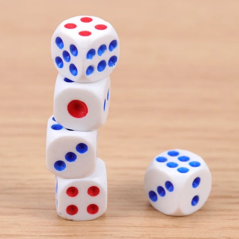 12/13 Mm 100 Pcs Dadu Kecil Dadu Mainan Dadu Ular Tangga Dadu Plastik