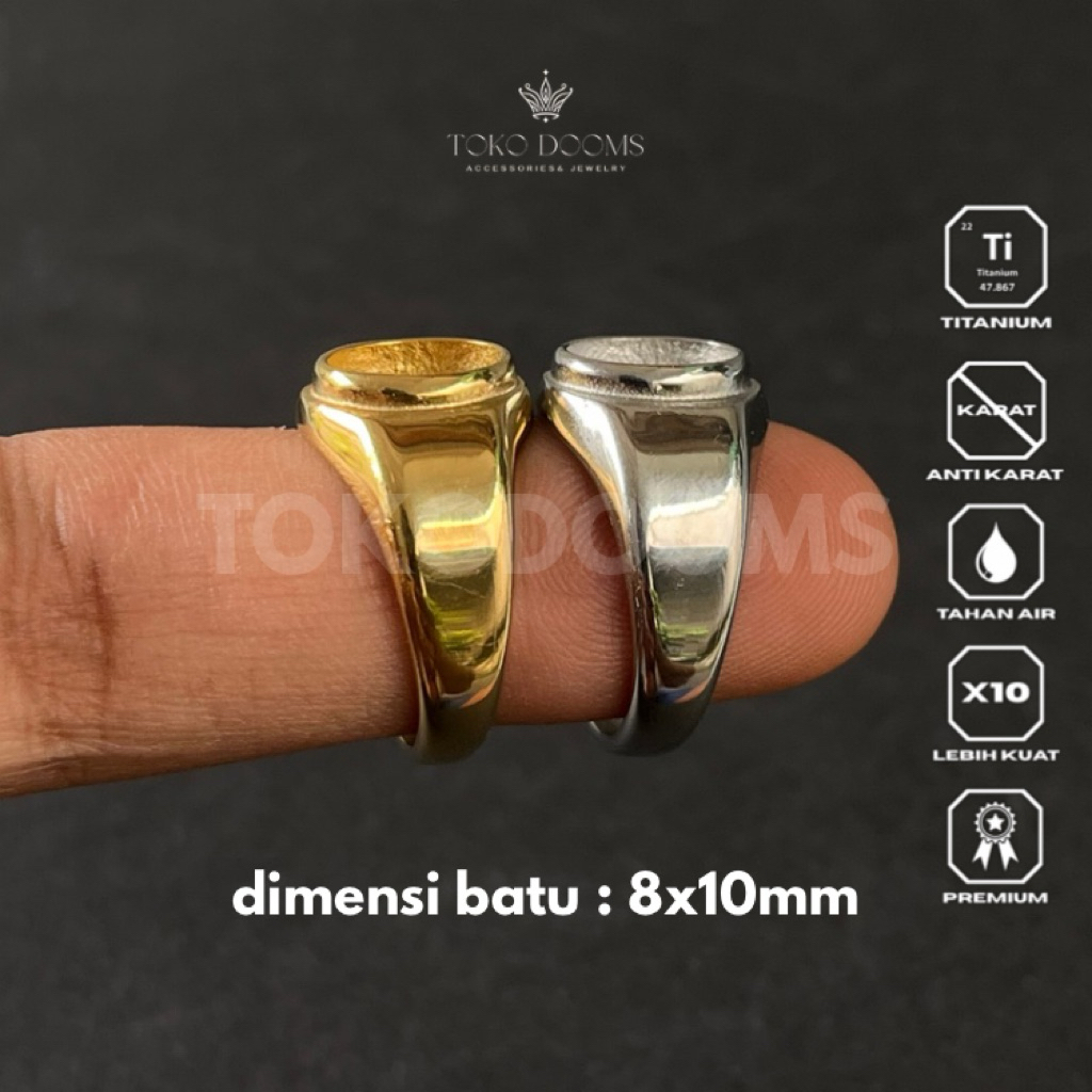 ring emban cincin model polos [TITANIUM] 8x10 simple super elegan mewah
