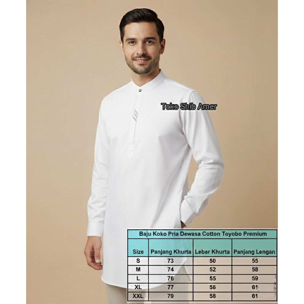 Baju Koko Dewasa Kurta / Busana Muslim Pria Dewasa