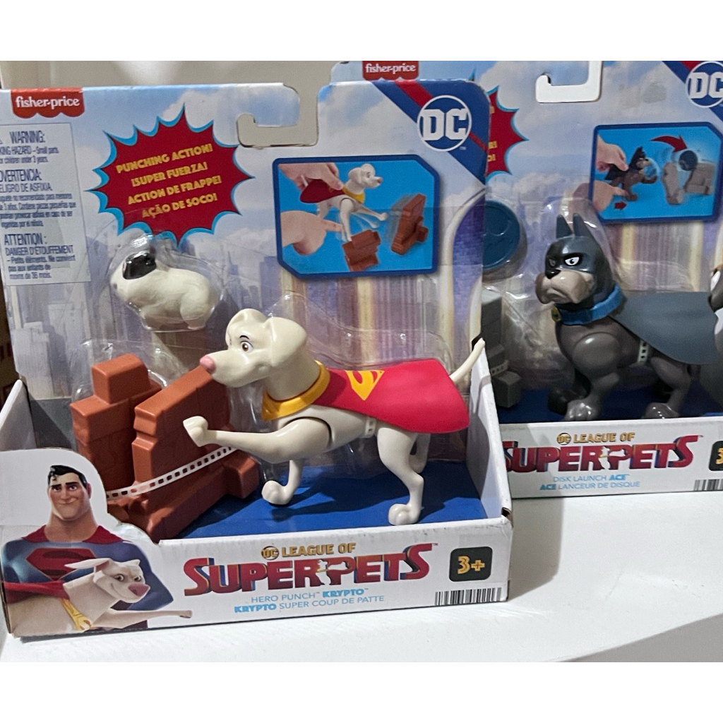 mainan figur Superpets Superman, Batman, The Flazz Original Fisher Price