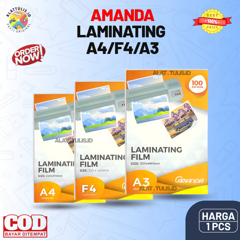 (1 pcs) Laminating A4 F4 A3 – Plastik Laminating Tebal 100 Micron