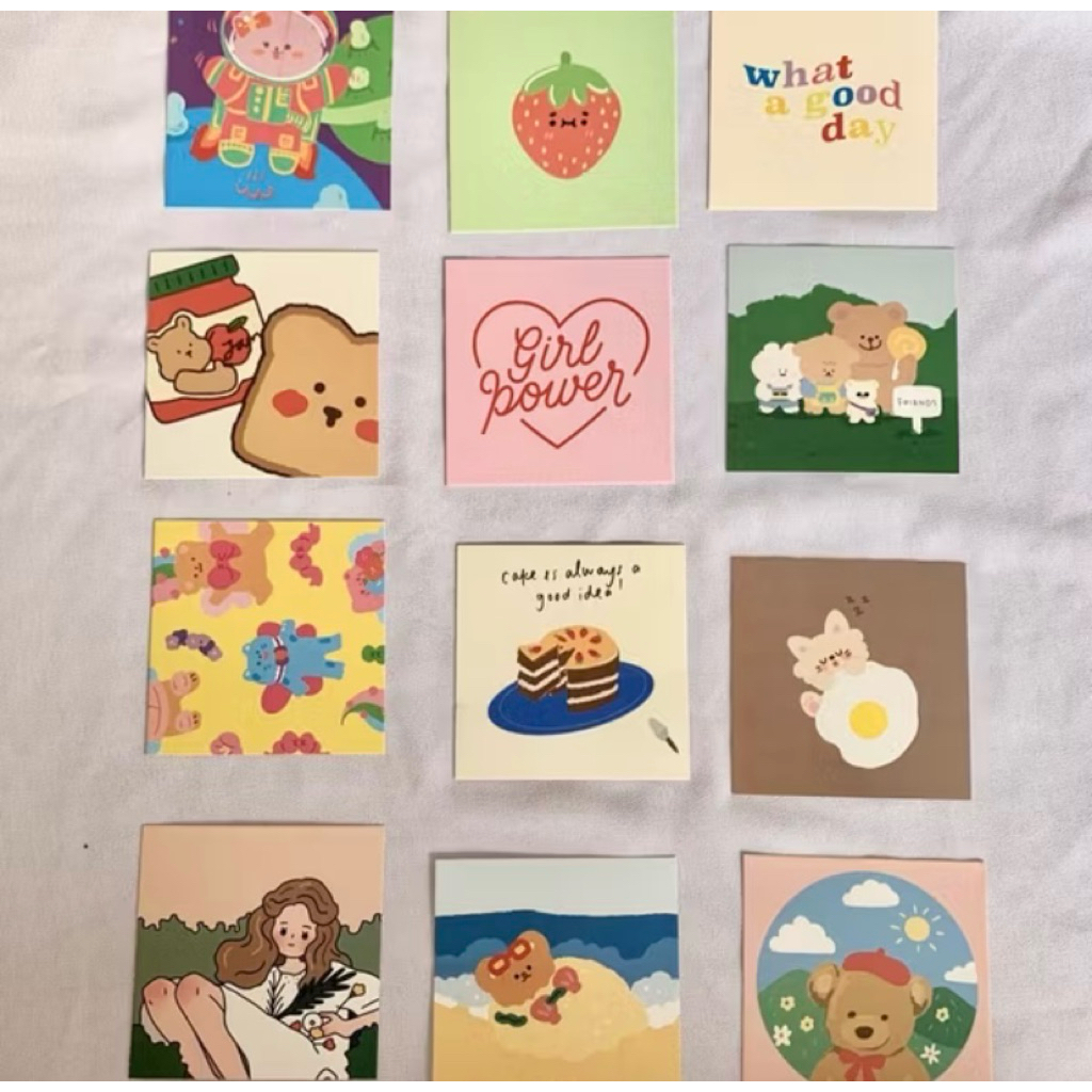 Sticker / Postcard / Poster Dinding Mini Asthetic Ala Korea