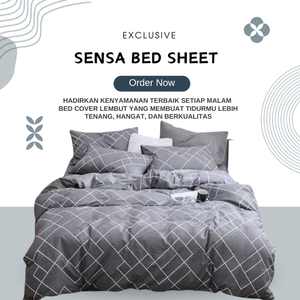 Sprei Set Bed Cover / Bedcover Set PAJERO HITAM 180X200/160X200/140X200/100X200/90X200/200X200