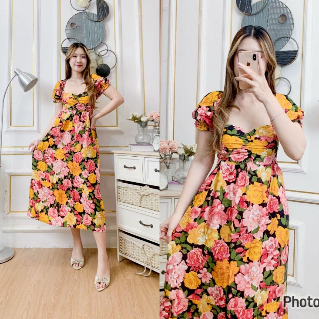 daster bali panjang kerut dada yasmin