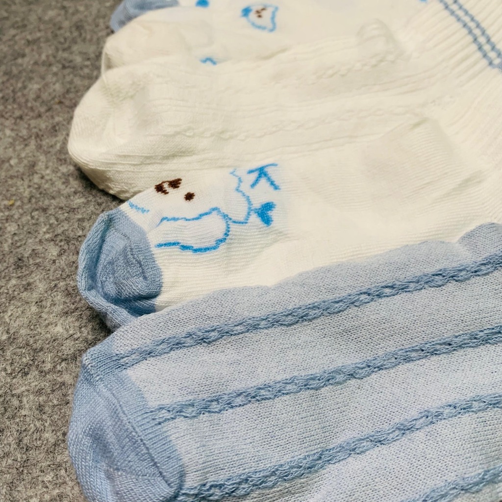 5 PASANG Kaos Kaki Pendek Bear Biru / Kaos Kaki Wanita Fashion Ala Korea / Kaos Kaki Beruang Biru Pu
