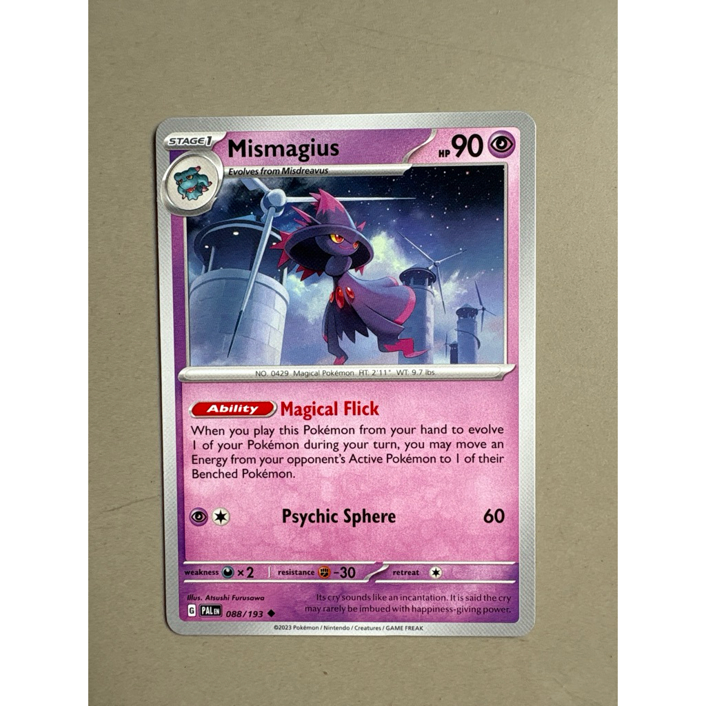 kartu pokemon original common mismagius pal 088/193