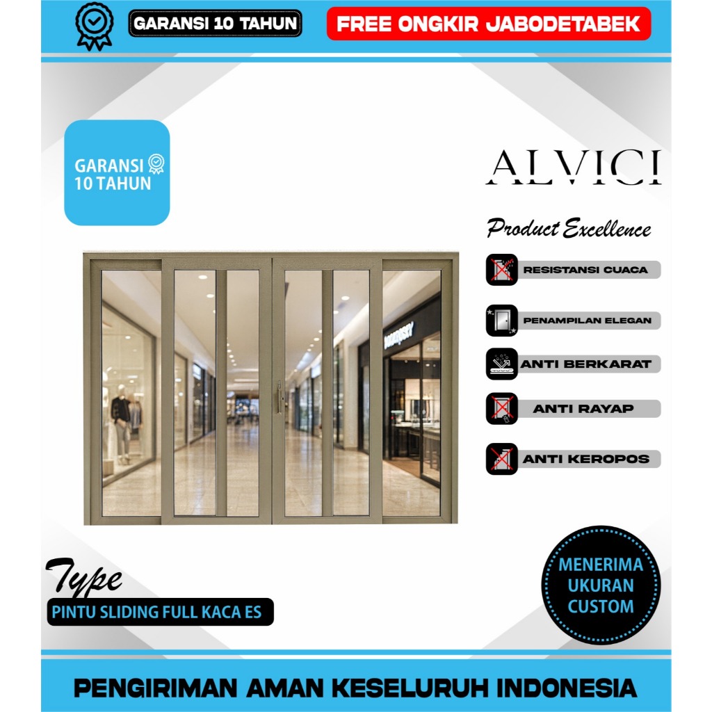 Pintu Sliding 4 Daun UPVC ALVICI