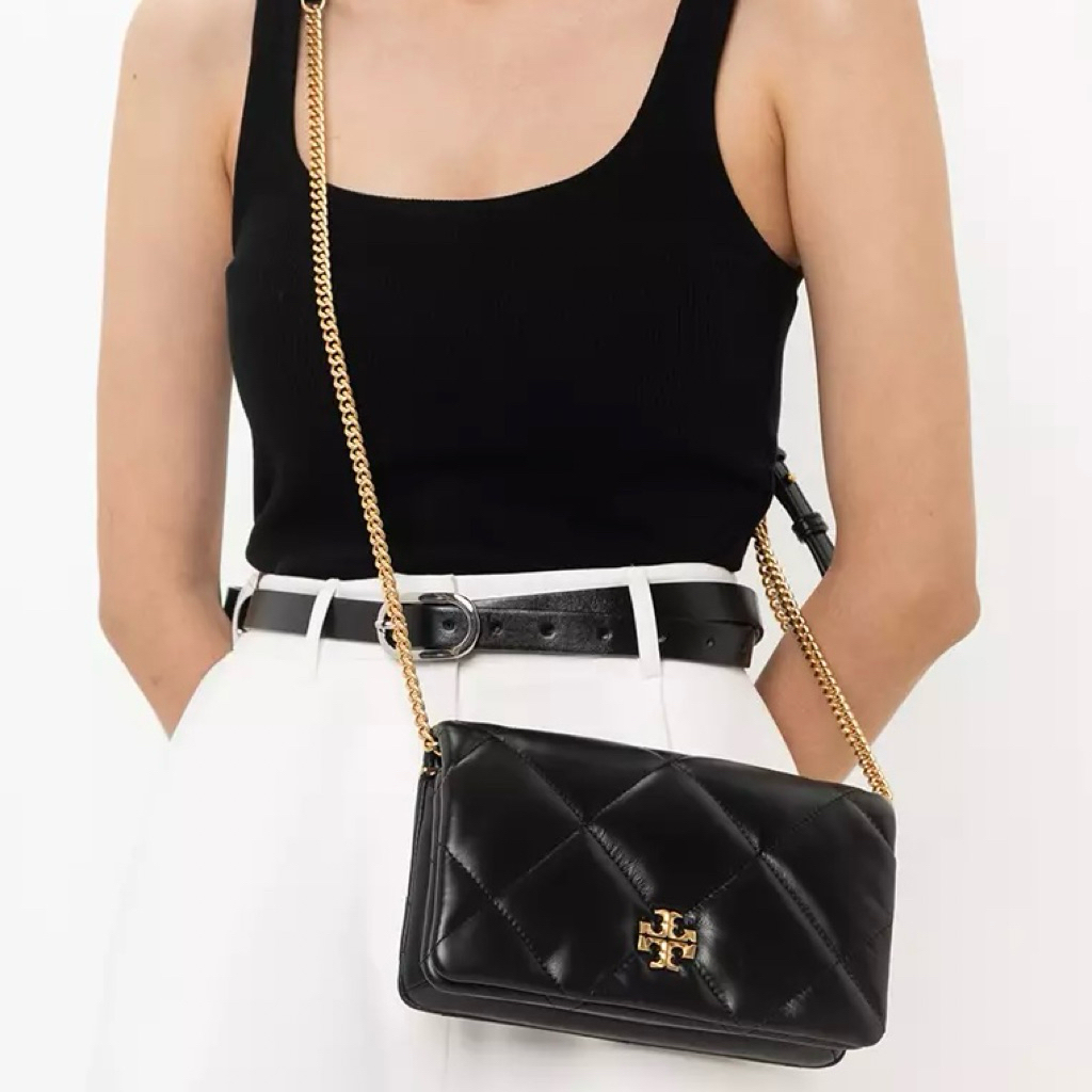 TORY BURCH TB Kira Diamond Quilted Wallet on Chain (WOC) Crossbody Bag