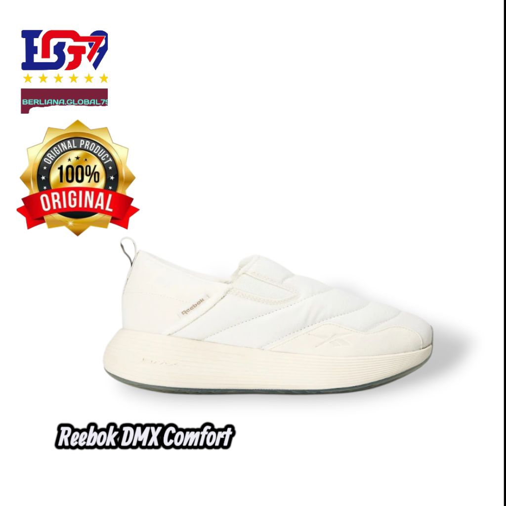 Reebok DMX Comfort Plus Chalk Grey Slip On  | Sepatu Sneakers Pria Original Reebok