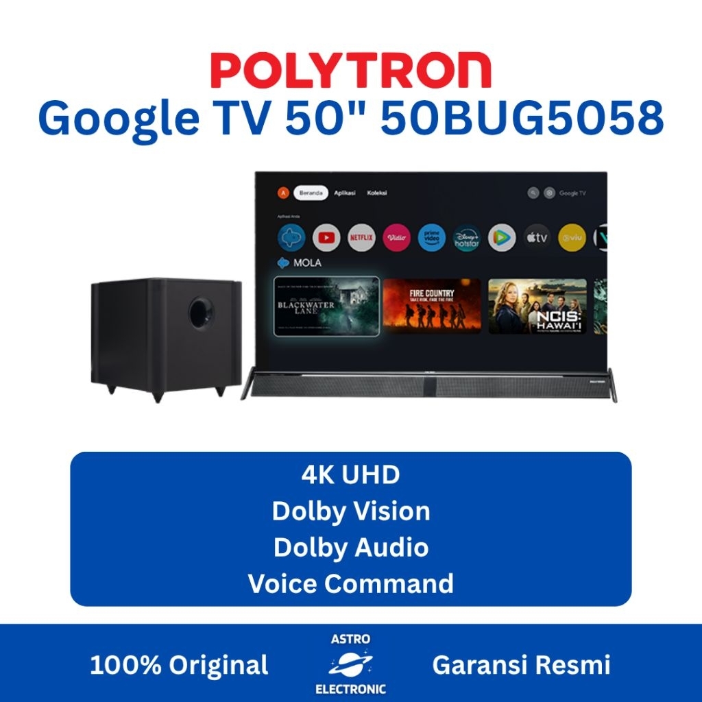 POLYTRON 50BUG5058 4K GOOGLE TV SOUNDBAR 50 Inch