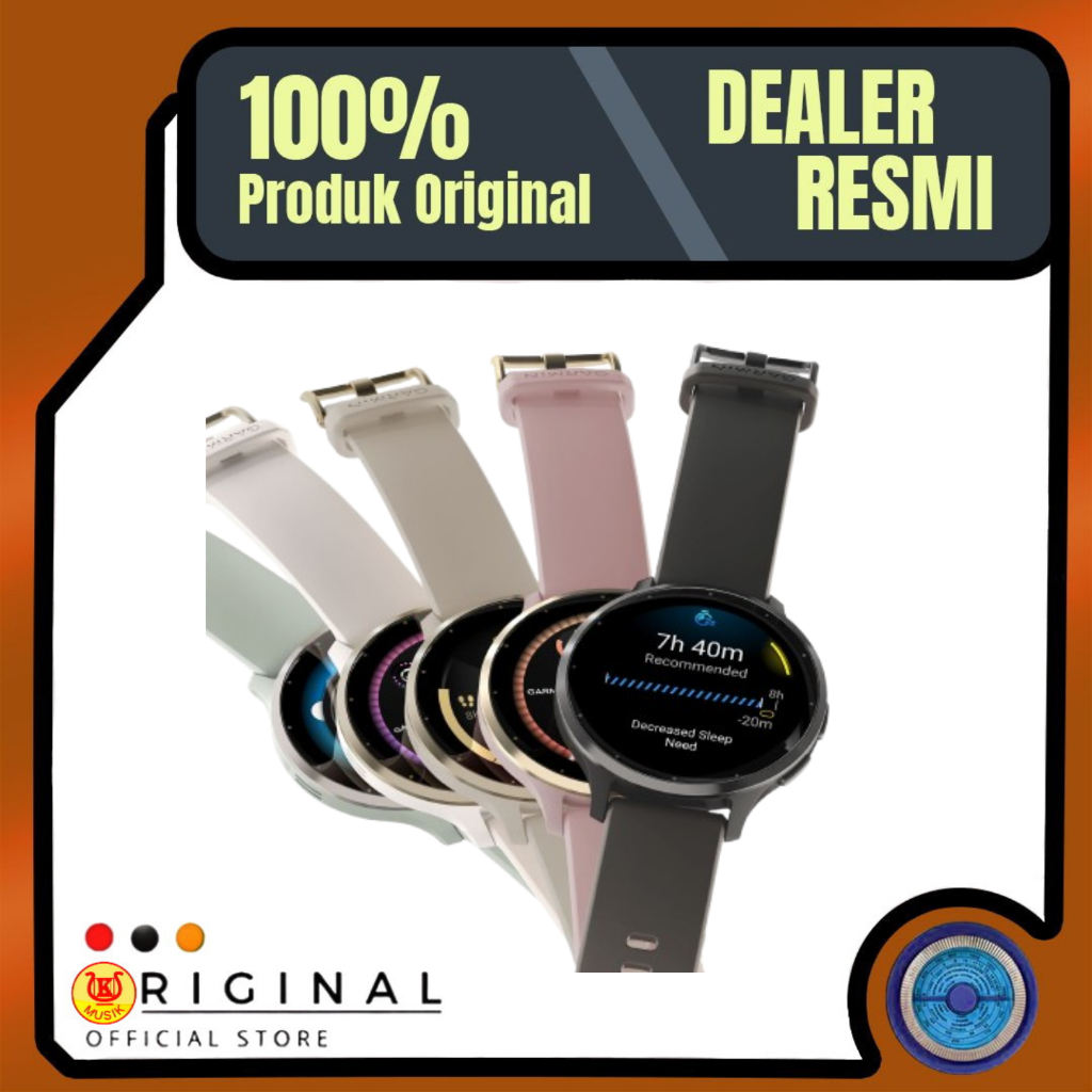 Garmin Venu 3S / Smartwatch Wanita / Jam Tangan GPS Pelacak Aktivitas