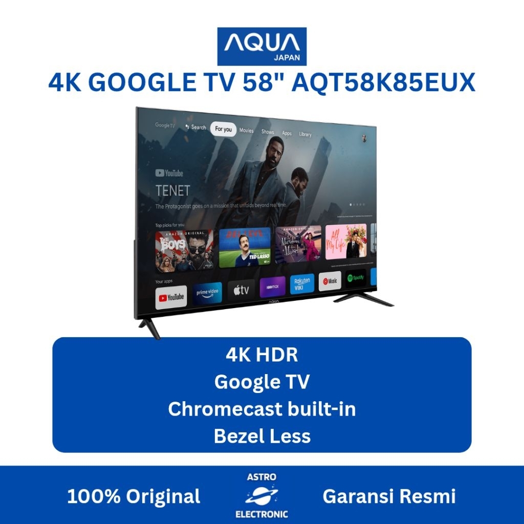 AQUA AQT58K85EUX 4K UHD GOOGLE TV 58 Inch