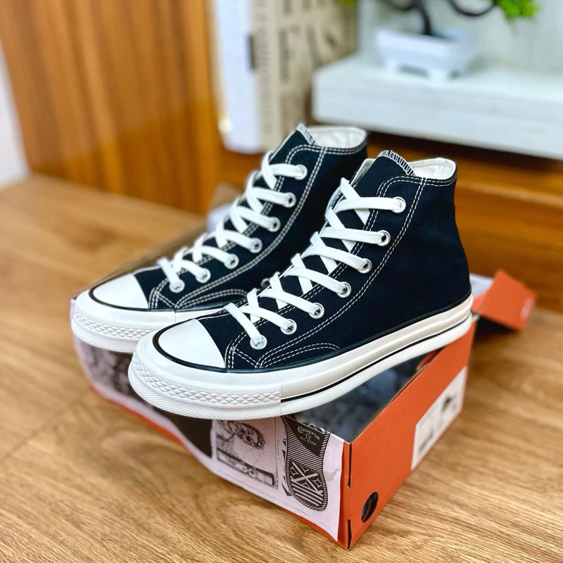 SEPATU CONVERSE 70S PANJANG ALL STAR PREMIUM 100% PRIA WANITA SNEAKERS SEKOLAH HITAM PUTIH