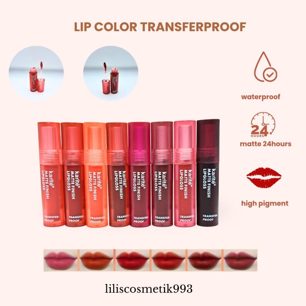 PER 6 PCS LIPGLOSS MATTE FINISH TRANSFERPROOF LIP GLOSS 8 WARNA