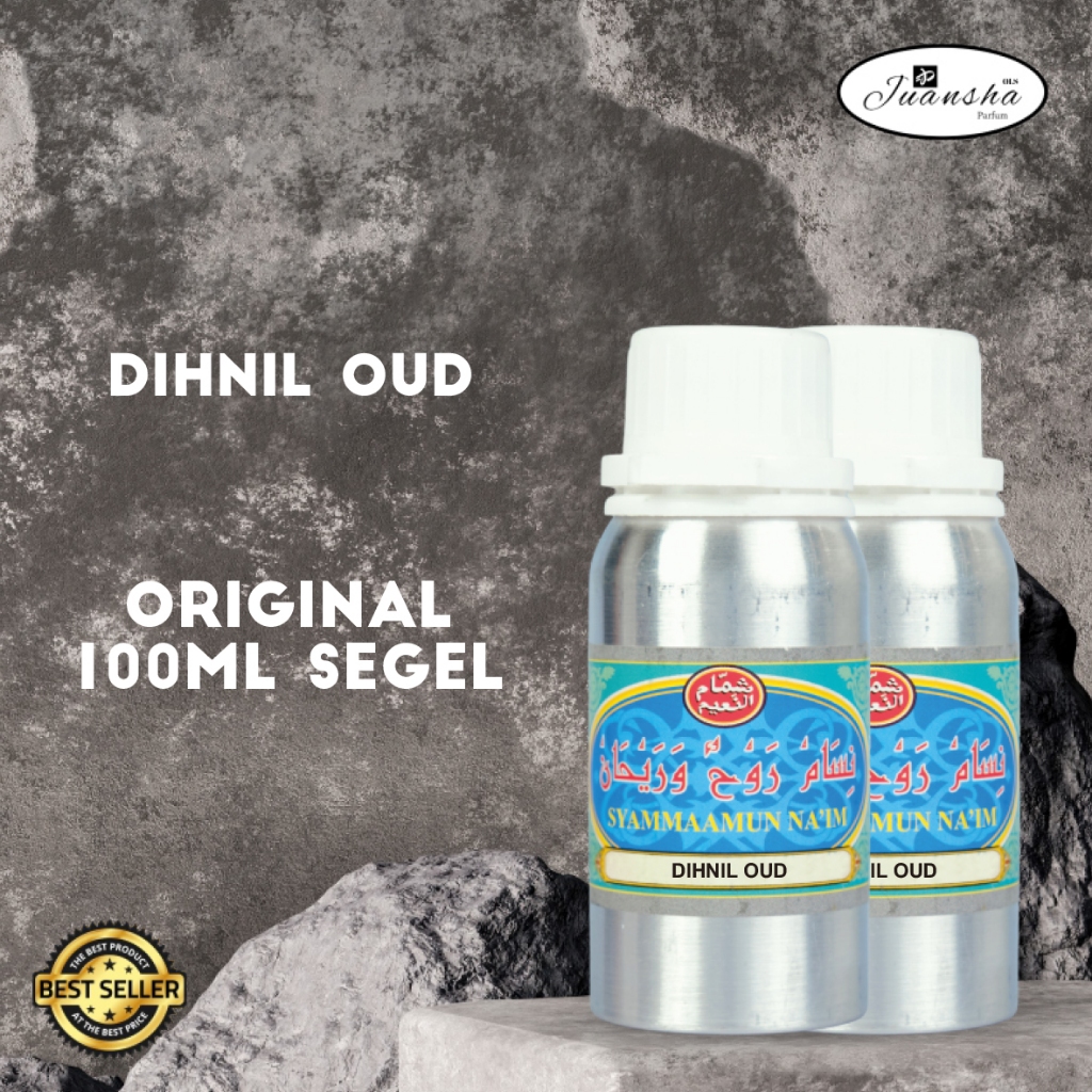 BIBIT PARFUM MURNI DINHIL OUD/ GAHARU SYAMMAAMUN NA'IM - SEGEL 100ML