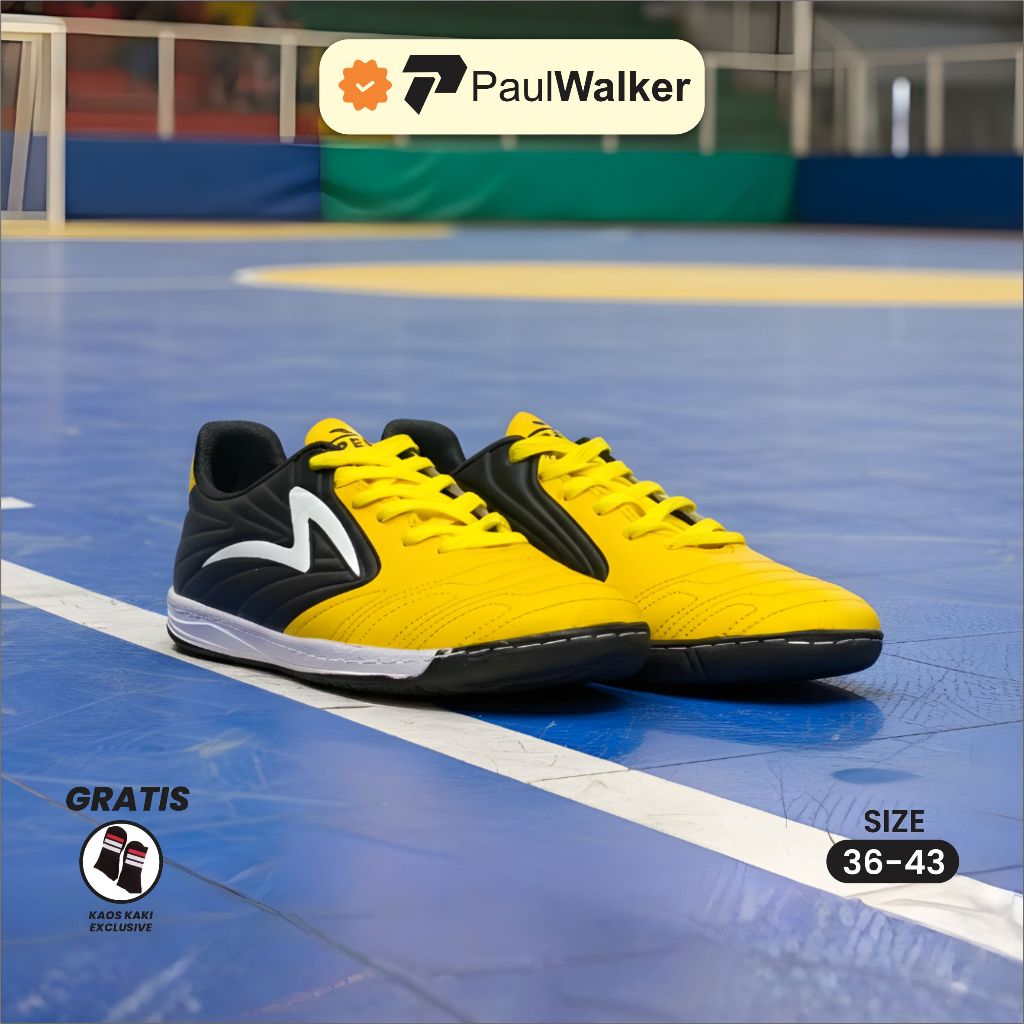 Sepatu Futsal Anak dan Dewasa Specs Accelerator Black Yellow Sudah di Sol Paul Walker ID