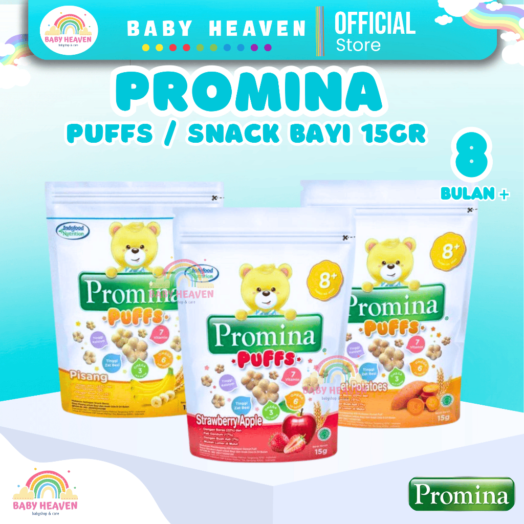 PROMINA Puff Snack Bayi / Biskuit Sereal Makanan / Cemilan Bayi 8 bulan+ 15gr