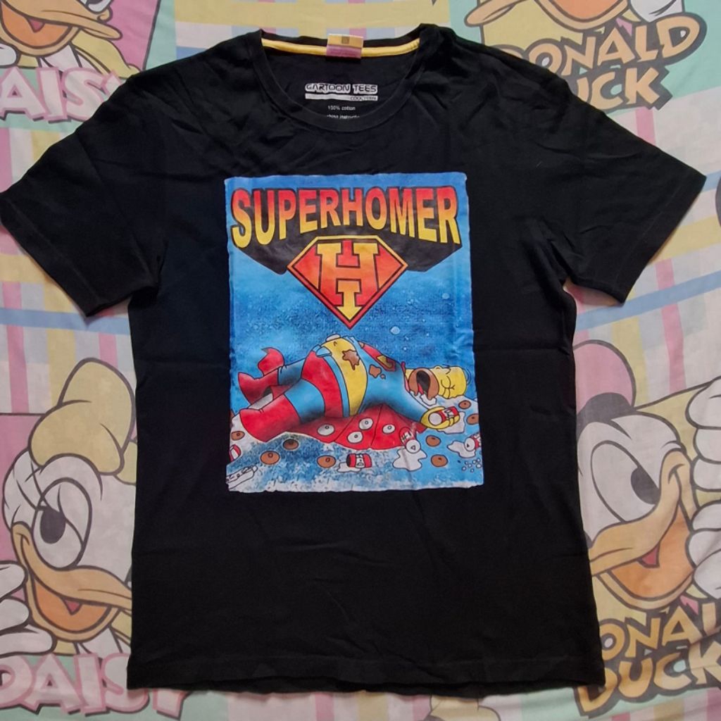 Kaos The Simpsons Superhomer Superman Hitam Cool Teen Preloved
