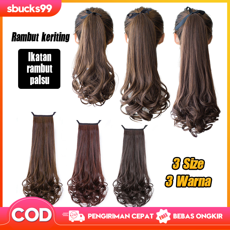 Wig Ponytail / Wik Rambut Panjang Wanita / Hair Clip Ponytail Korea Curly 35cm/45cm/55cm/65cm Vatin