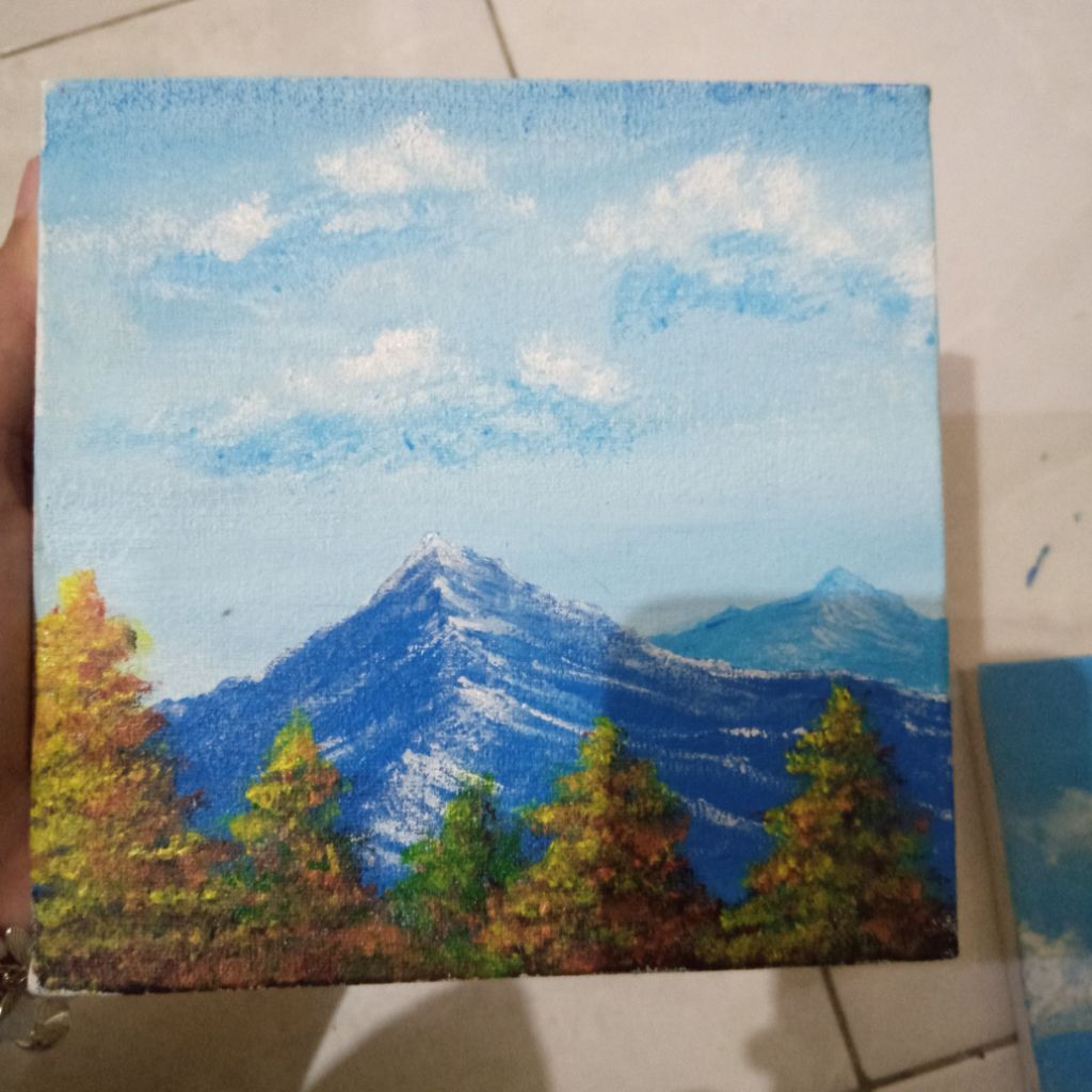 lukisan pemandangan gunung