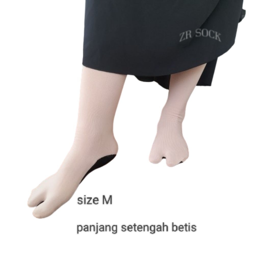 kaos kaki jempol cream/kaos kaki jempol nilon wanita dewasa