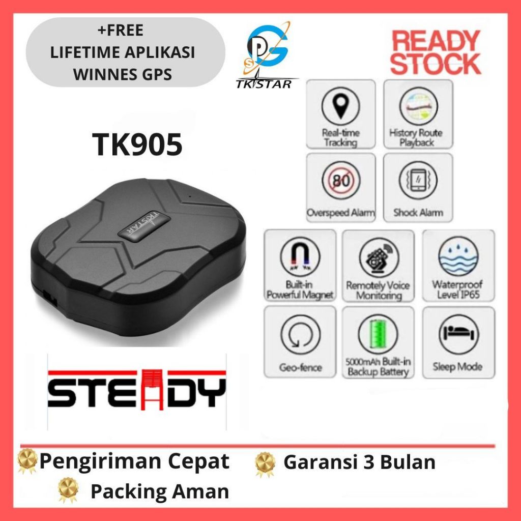 GPS Tracker Lacak Tkstar TK 905 TK905 TK 915 TK915 TK 918 TK918 TK Star Mobil Truk Magnet Batere