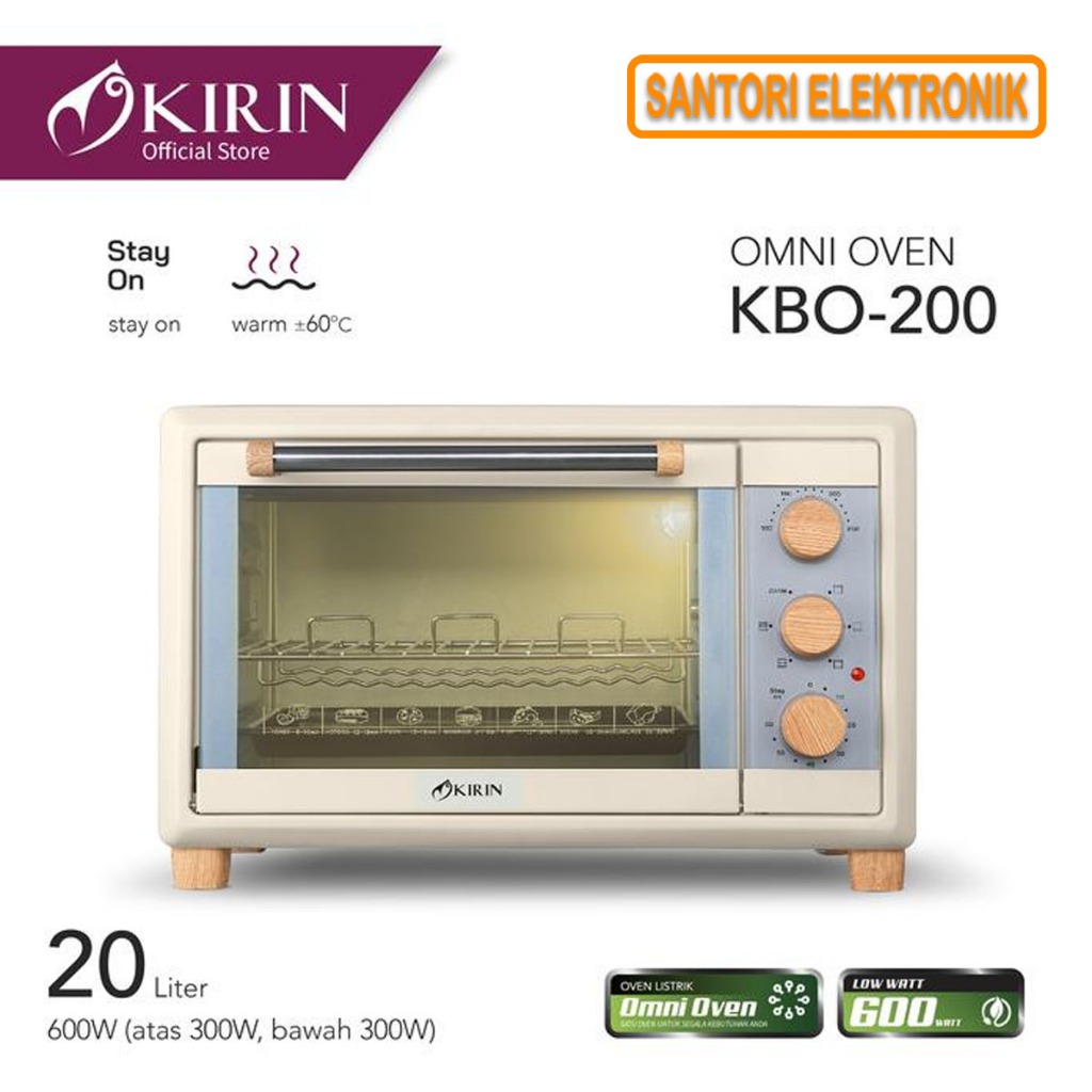 OVEN LISTRIK KIRIN KBO-200 KAPASITAS 20 LITER