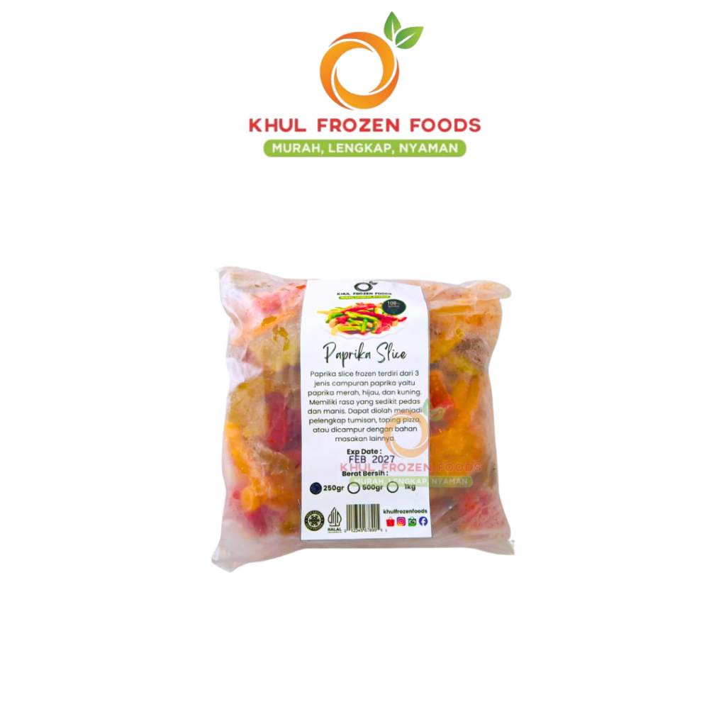 Paprika iris frozen repack 250gr / Paprika slice / Paprika frozen / Paprika beku/ Mixed Pepper Slice