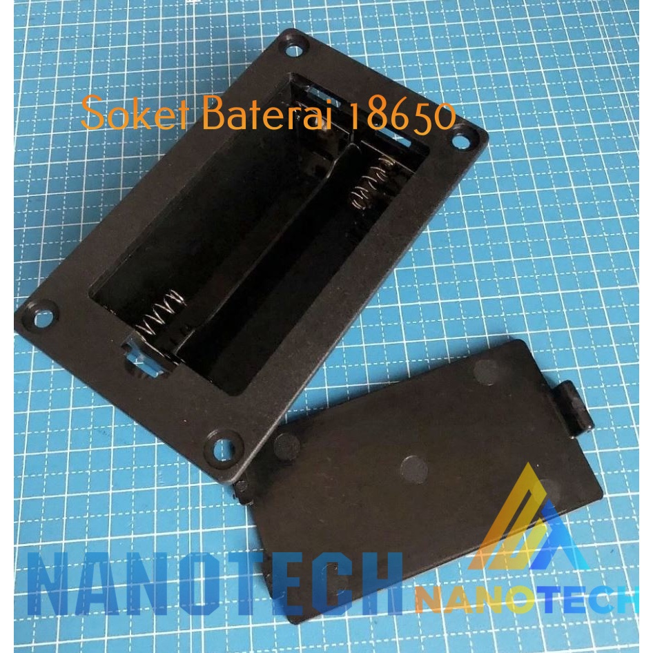 Holder/Box Baterai 18650 dengan tutup (baca deskripsi)
