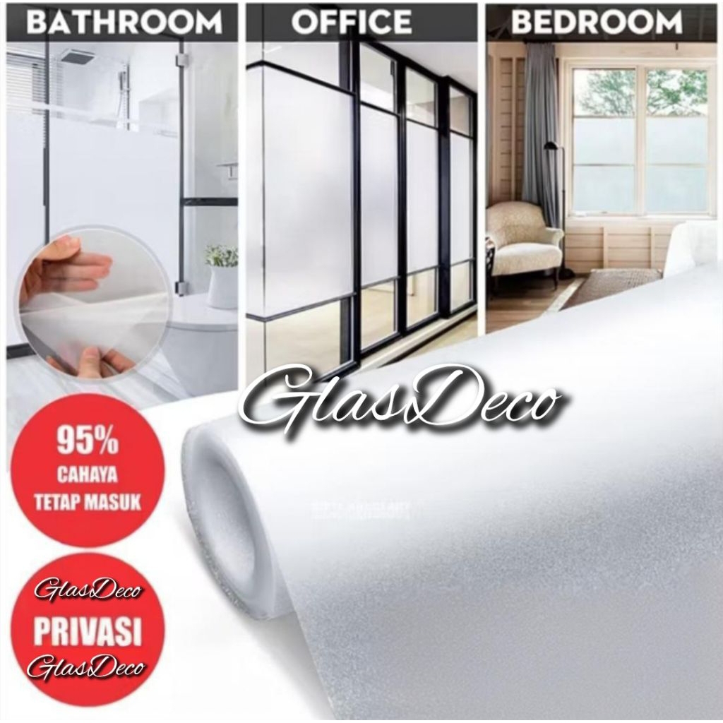 Stiker Sandblast Buram Stiker Kaca Jendela Pintu Rumah Ruko Kantor L-150cm