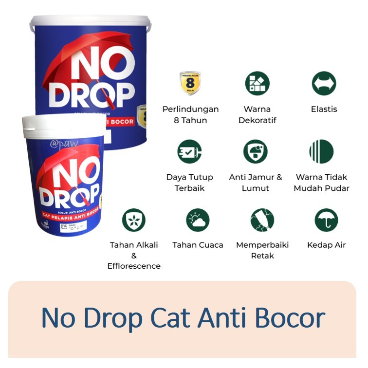 No Drop Cat Anti Bocor 1 KG Waterproof/ Cat Pelapis Anti Bocor/ Cat NoDrop Anti Air/ Cat No Drop/ Ca