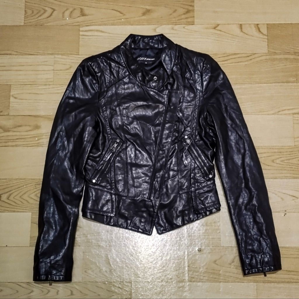 Ramones Women Jacket Jacket ramones kulit domba Wanita Hitam Jacket Motoran Wanita Ramones